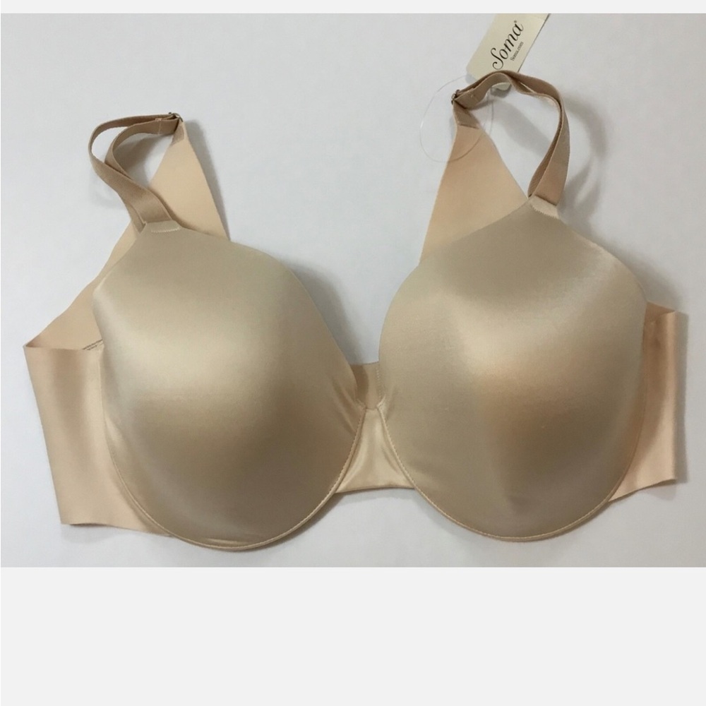 NWT Soma Womens Vanishing Back Full Coverage Bra Soft Tan 42D